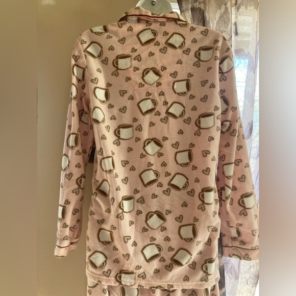 Pink & Brown Button-Up Fleece Pajama Set - Picture 8 of 13